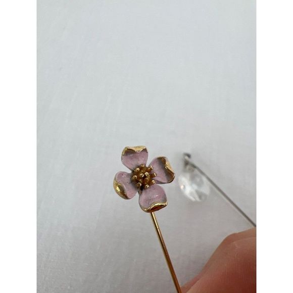 Vintage Pearl Flower Dangle Hat Lapel Pin Lot 4 - Picture 6 of 6